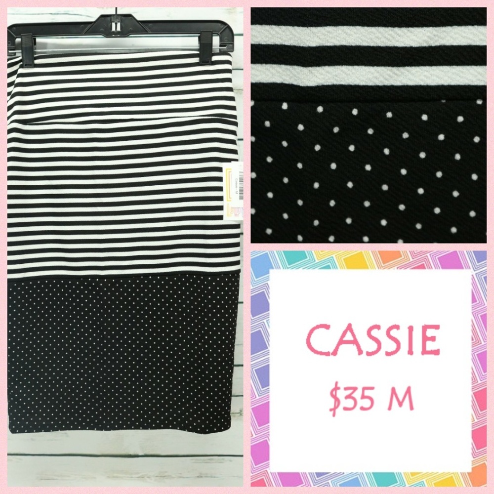 NWT LuLaRoe Cassie (Medium) Black and White